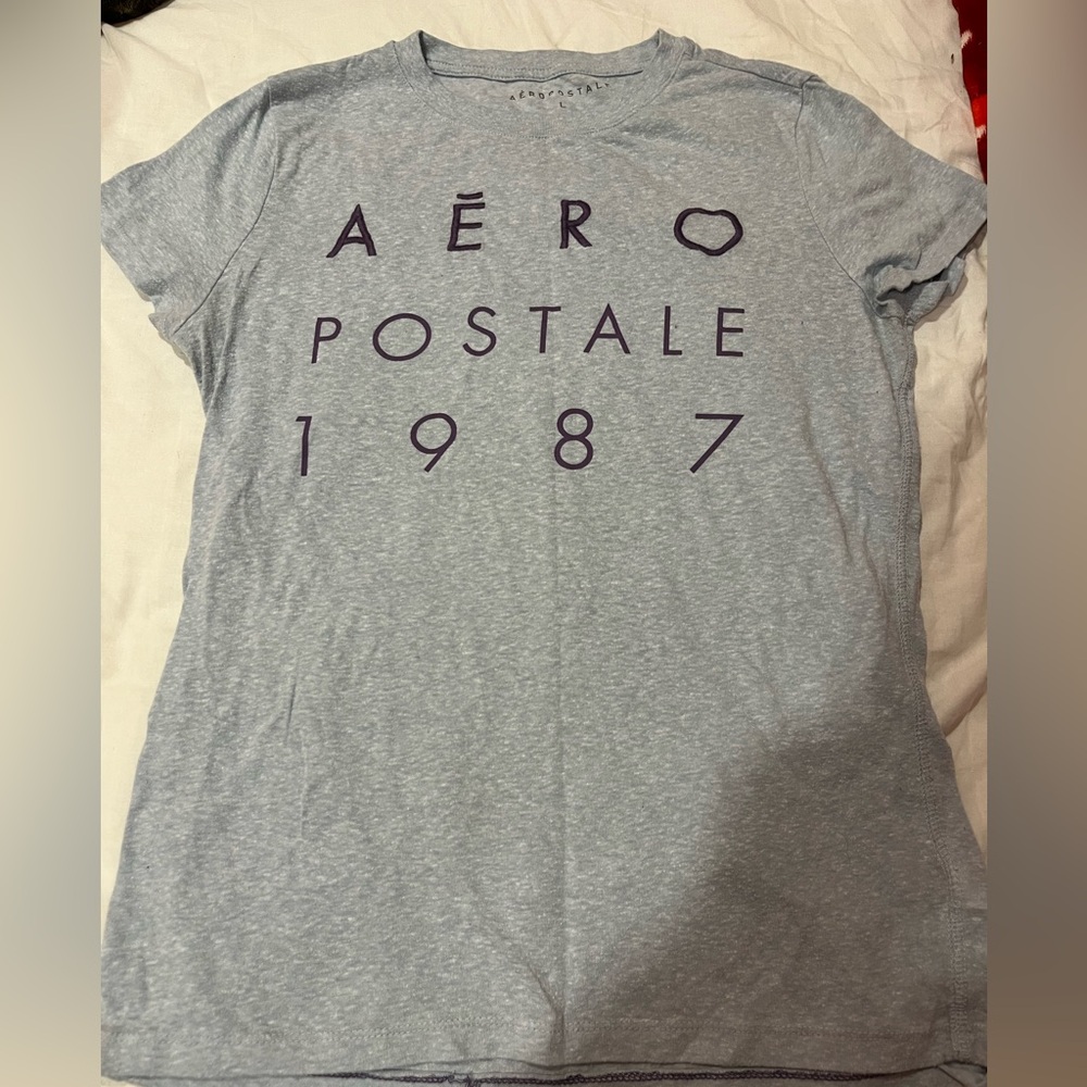Aeropostale Light Blue And Purple Tee Shirt